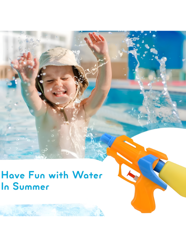 Orange - Powerful Water Soaker for Kids – Lightweight Plastic Squirt Pistol, Easy-to-Fill Water Blaster for Outdoor Summer Fun, Pool Games & Party Favors LMI14366