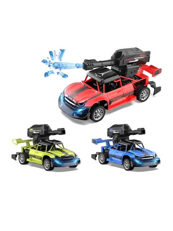 Blue - Water Bomb Stunt Car - 4WD Rechargeable Off-Road Vehicle with Water Cannon, 360° Rotating & Spraying Action for Kids LMI11013.