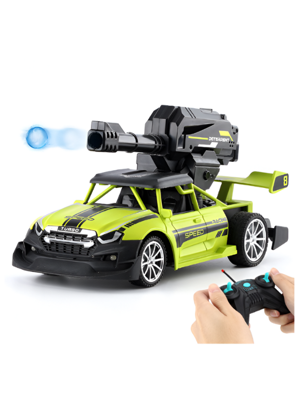 Green - Water Bomb Stunt Car - 4WD Rechargeable Off-Road Vehicle with Water Cannon, 360° Rotating & Spraying Action for Kids LMI11013.