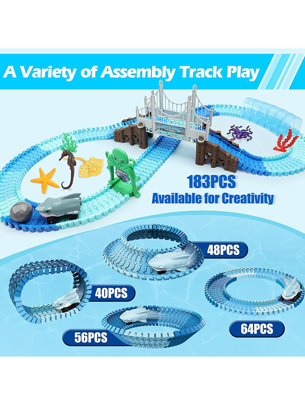 Shark Toy 183 PCs Car Racing Track Train Toys for Kids (L-32) - Toyloft
