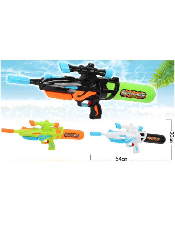 Sleek White & Blue Water Gun Pichkari for Adults & Kids | Long-Range Summer Soaker LMI14291.