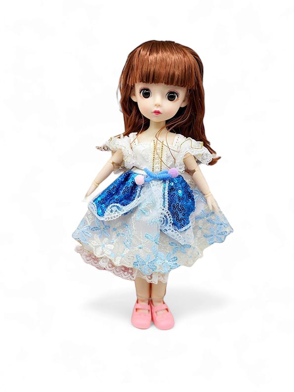 Blue Baby Doll Toy for Kids Barbie Doll Style (L-90) Cute Baby Dolls for Playtime Fun