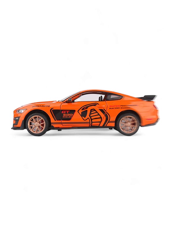 Mustang Shelby Cobra GT 500 Metal Model Diecast Car Scale 1:32 - Orange (S) - Toyloft