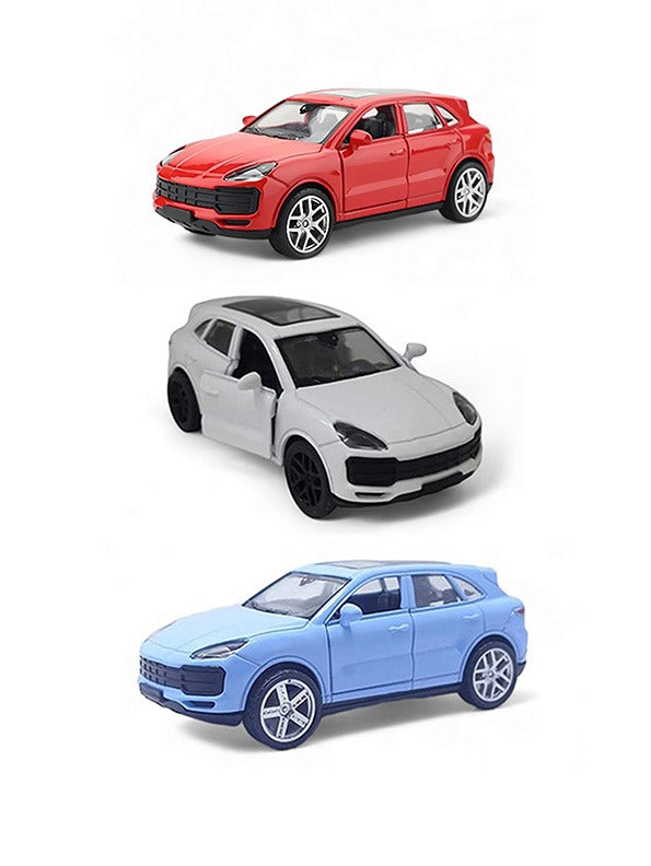 Porsche Cayenne Turbo Diecast Car Scale 1:32 Pack Of 3 - Red, White, Blue (MS-M-78) - Toyloft