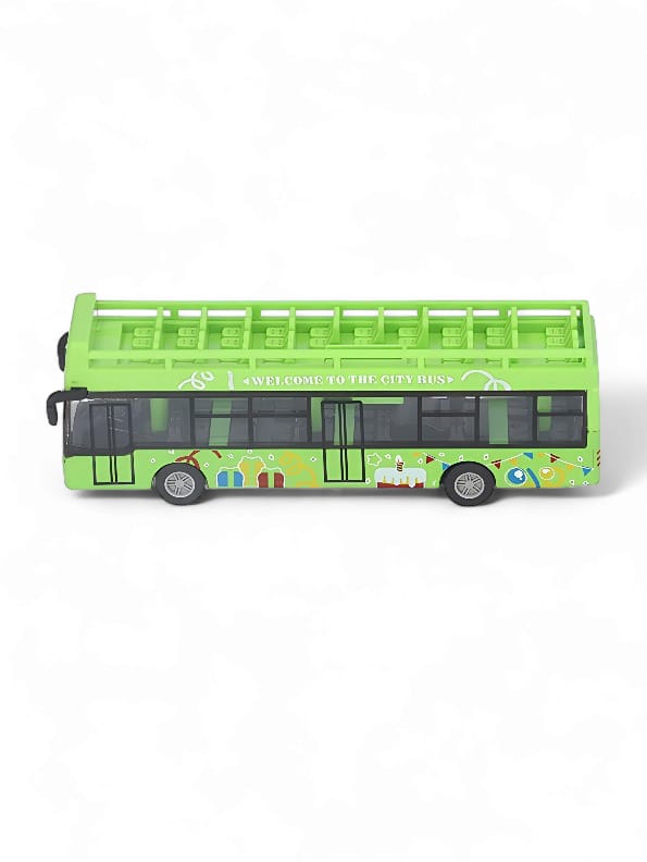 Bus Model Pull Back Vehicle City Bus Toy - Green (L-J-96) - Toyloft