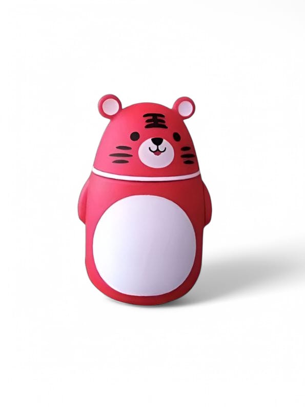 Red - TigrisElite – Adorable Tiger Glass Water Bottle for Kids | Cute & Eco-Friendly Leakproof Bottle - NS551