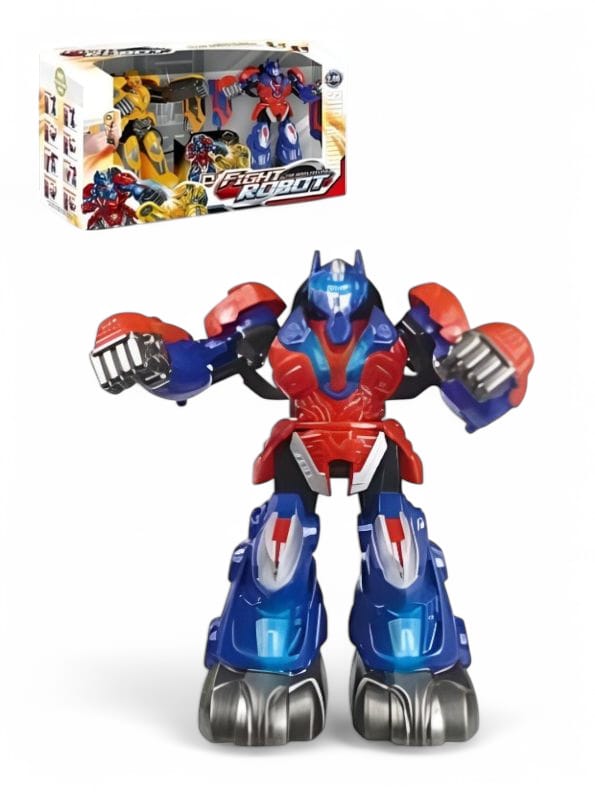 BLUE - RoboChamp Battle Bots – 2.4G Remote Control Fighting Robot Toy | RC Boxing Robot with Dual Joysticks for Kids - NX14791