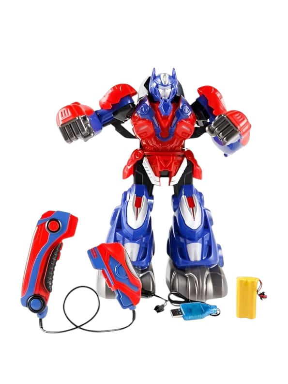 BLUE - RoboChamp Battle Bots – 2.4G Remote Control Fighting Robot Toy | RC Boxing Robot with Dual Joysticks for Kids - NX14791