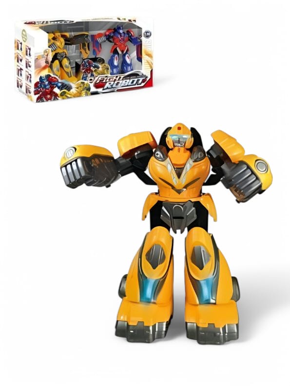 YELLOW - RoboChamp Battle Bots – 2.4G Remote Control Fighting Robot Toy | RC Boxing Robot with Dual Joysticks for Kids - NX14791