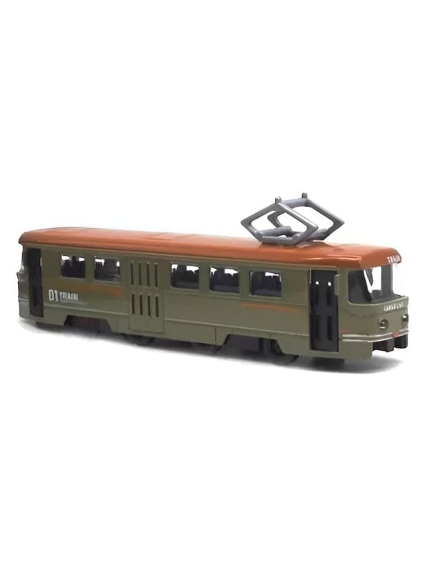 GREEN - Retro Glide Die-Cast Tram – Pull-Back Alloy Light Rail Train & Bus Model Toy | Fall-Resistant Collectible - NX11311