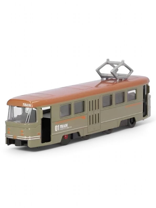 GREEN - Retro Glide Die-Cast Tram – Pull-Back Alloy Light Rail Train & Bus Model Toy | Fall-Resistant Collectible - NX11311