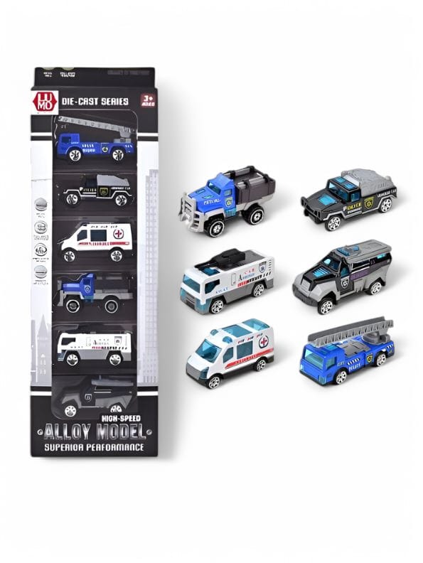 MiniCops Patrol Set – Diecast Metal Police Car Toy Set for Kids | Mini Police Vehicles Playset - LMI13672