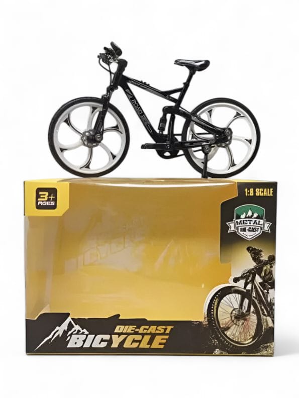 Mini Trail Riders: 1:8 Scale Die Cast Alloy Off-Road Showpiece Bicycles for Kids – Durable Metal Miniature Bikes