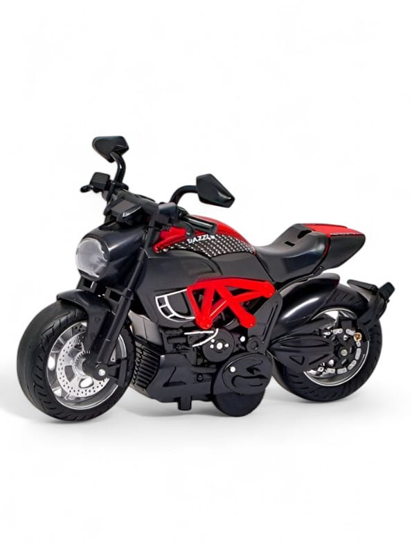 Red - Die-Cast Dazzle Motorbike Toy with Lights & Music | Interactive Motorcycle for Kids.