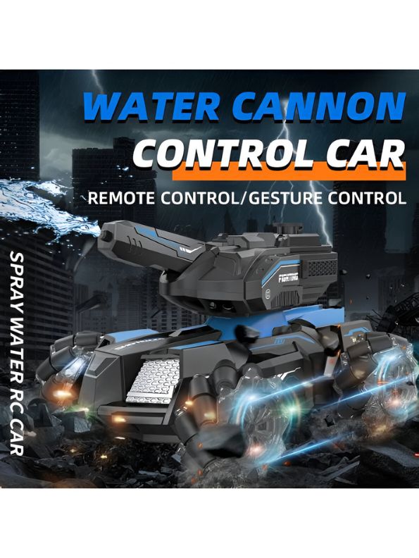 Army Amphibious RC Tank Toy – 360° Remote Control Vehicle Water Spray Shooting Kids.