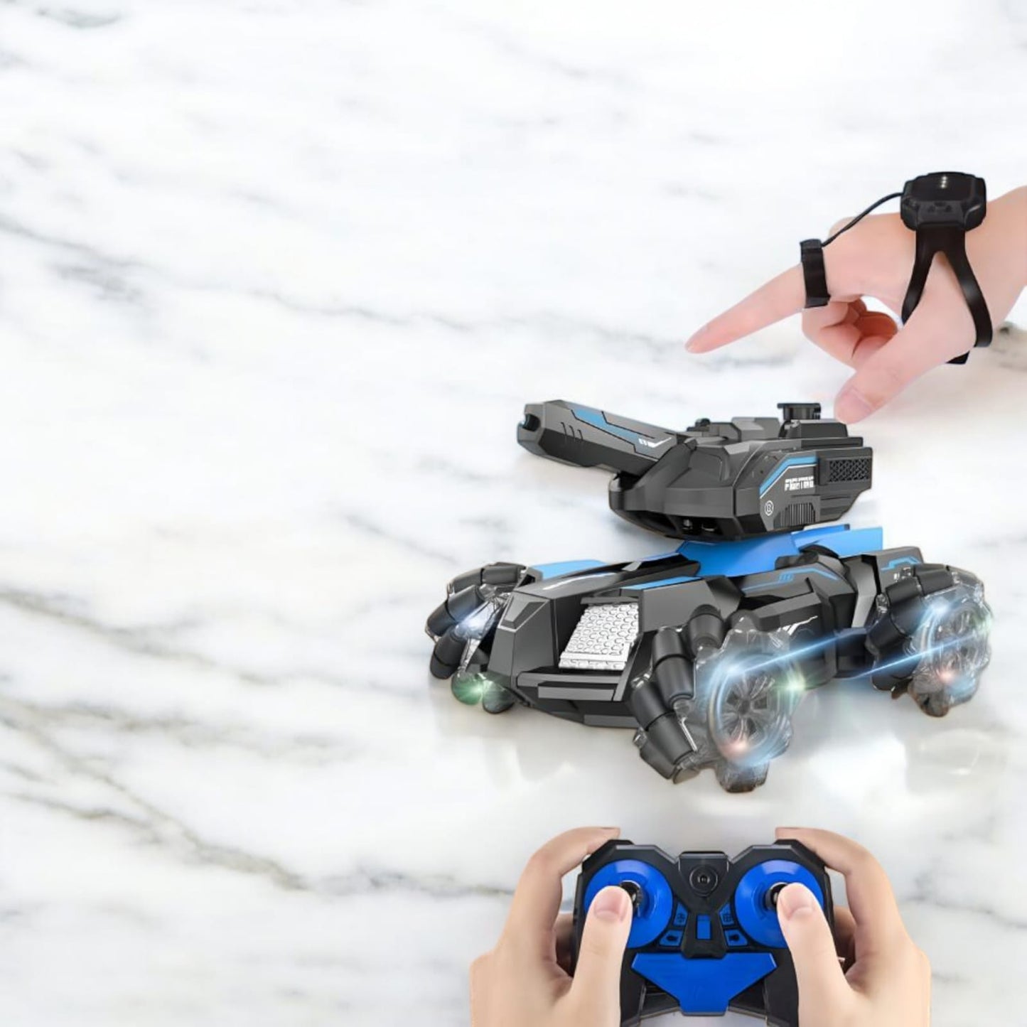 Army Amphibious RC Tank Toy – 360° Remote Control Vehicle Water Spray Shooting Kids.