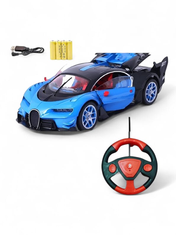 Bugatti Remote Control Car 1:16 Scale – High-Speed Racing RC Car with LED Headlights, Batteries Included, Stylish Design for Kids