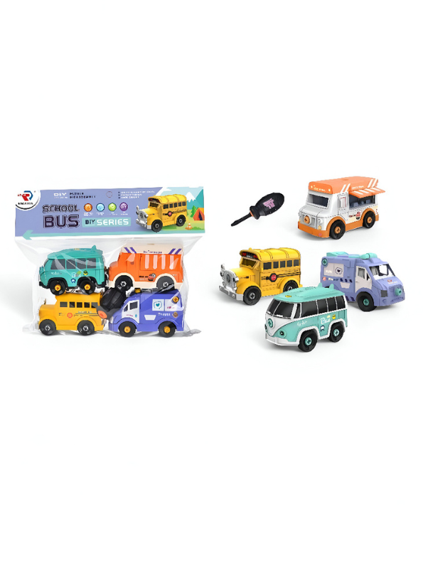 Wheelix – Bus, Train, Van & Ice Cream Truck Pack LMI14890.