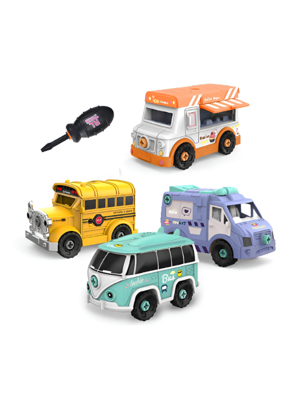 Wheelix – Bus, Train, Van & Ice Cream Truck Pack LMI14890.
