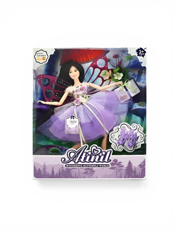 Wonderful Butterfly World Fairy Doll – Fashion Fairy Doll with Purple Tutu & Accessories NX12643.
