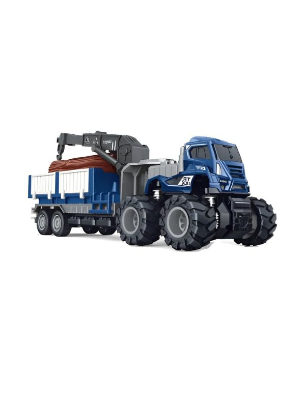 Wood Carrying Truck Toy – Miniature Transport Trailer Vehicle for Kids | Durable Die-Cast Model Truck Toy - NX12538.