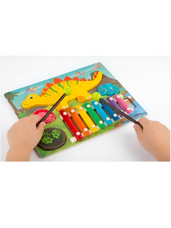 Wooden Dinosaur Xylophone Musical Toy & Peg Puzzle TV7049.