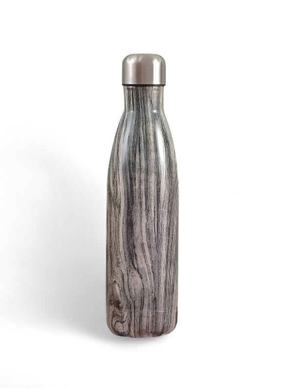 Wooden Finish Cap Bottle 500ml – Stainless Steel Water Bottle for Office, Travel & Gym | Leak-Proof & Eco-Friendly NOV8145.