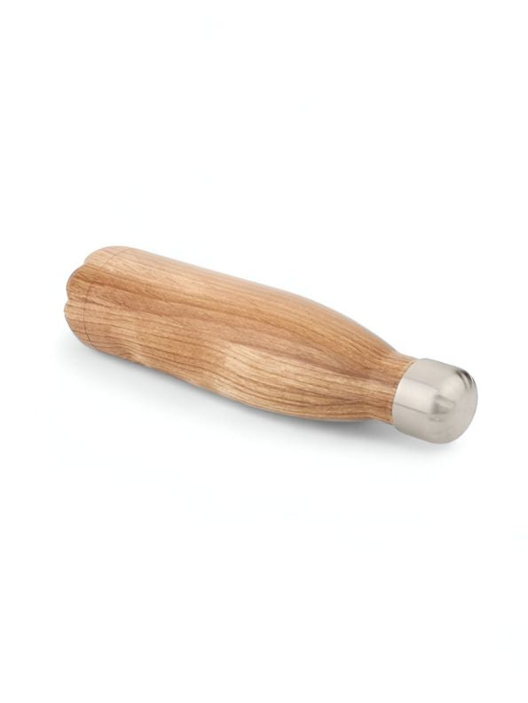 Wooden Finish Cap Bottle 500ml – Stainless Steel Water Bottle for Office, Travel & Gym | Leak-Proof & Eco-Friendly NOV8145.