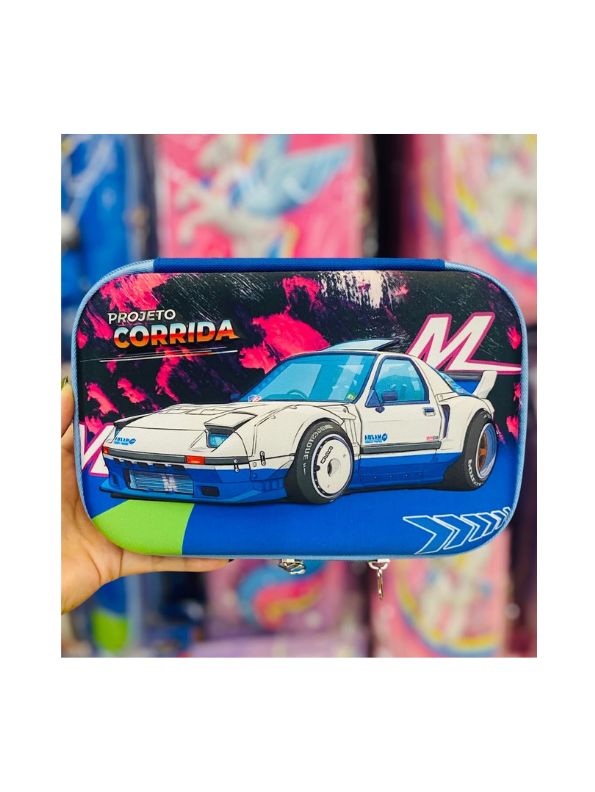 Red - ZoomRide – Drive Car Theme Pouch for Kids | Single Chain Blister Pencil Case | Fun & Fast Stationery Bag NOV7982.