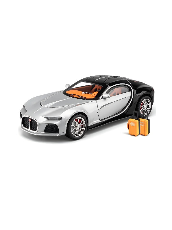 Bugatti Atlantic Diecast Metal Model Car - Silver Black (S) - Toyloft
