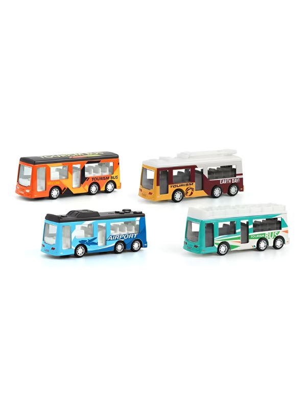 Urban Cruiser Mini Bus – Premium Diecast Alloy Toy Vehicle | Pullback Action Model for Kids & Collectors | Pack of 4 - LMI14637.