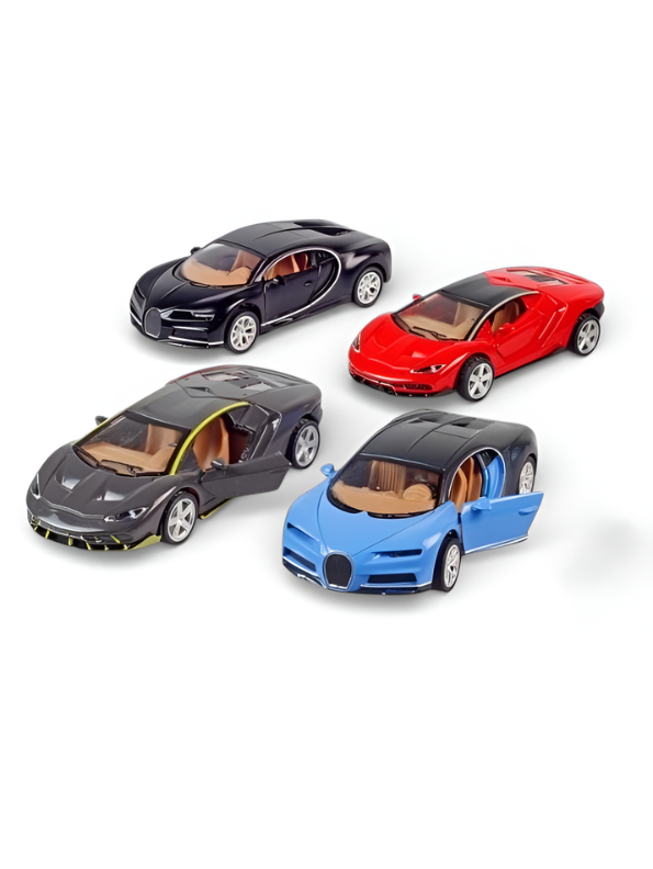 Die-Cast Supercar Collection – Bugatti Chiron & Lamborghini Centenario Model Cars with Openable Doors & Pull-Back Action | 1:36 Scale Premium Metal Die-Cast Toy Vehicles LMI12858