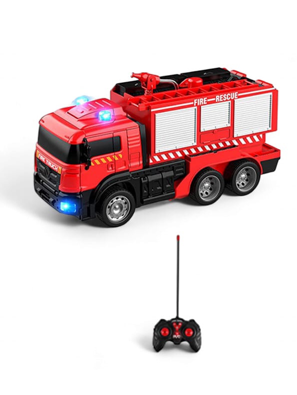 Remote Control Fire Fighting Truck With Water Spray Function Toy For Kids - Toyloft