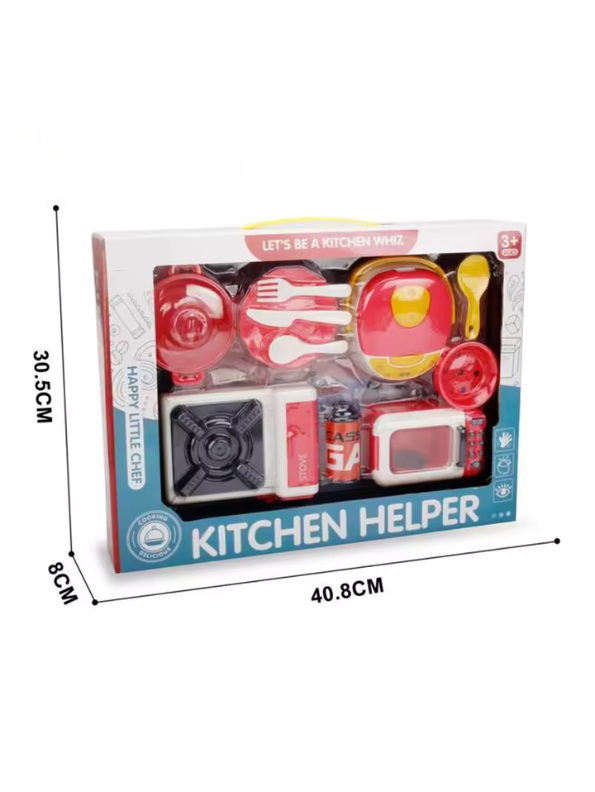 Kids' Kitchen Helper Toy Set with Stove, Microwave & Cookware | Pretend Play LMI15257
