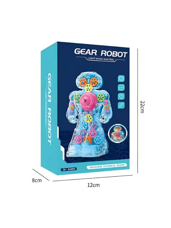 PURPLE - LightGear Bot – Electric Transparent Robot Toy with Flashing Lights, Music & Walking Action | Battery-Operated Kids Toy - MS12706