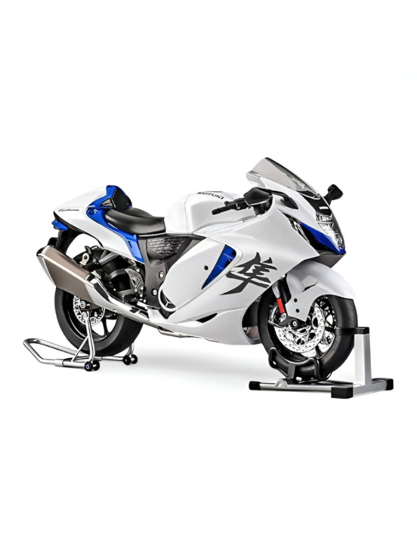 Suzuki Hayabusa GSX 1/6 Diecast Bike – Spray Feather, Collector’s Stand & Key Replica TV5904.