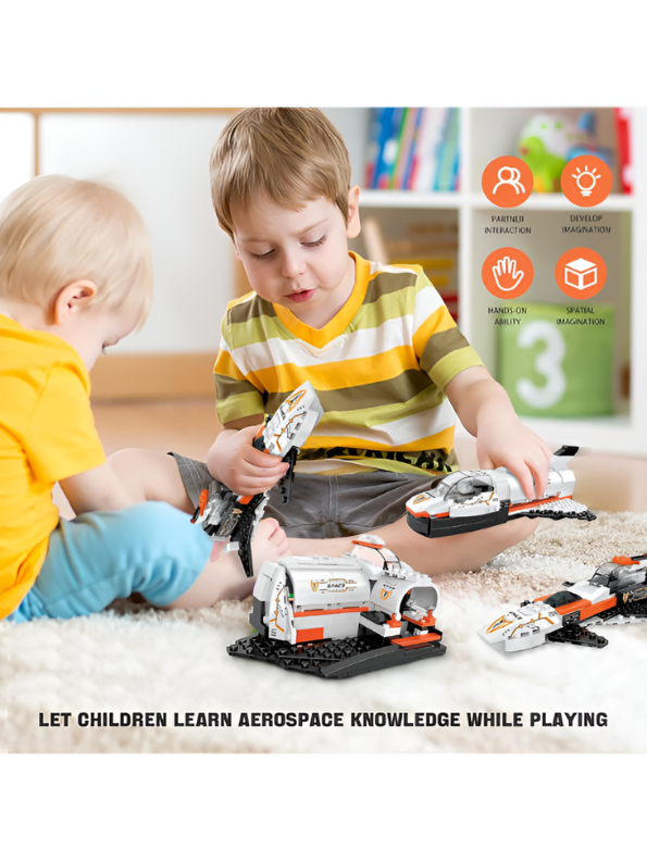 Space Shuttle Building Block Set - 3-in-1 Spaceship, Fighter, and Lander LEGO Set - 168 PCS STEM Toy for Future Astronauts TV847