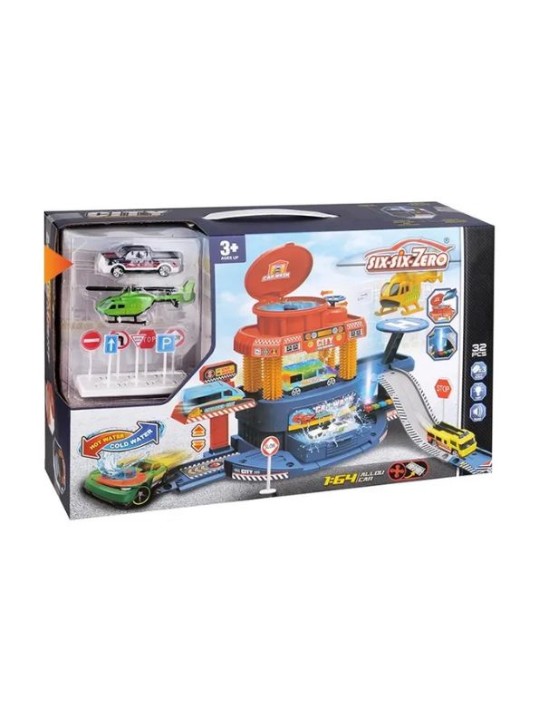 Mega Motor Parking Hub – Electric Toy Car Track Playset with Elevator & Car Wash | Kids Parking Lot Toy Set - NX11251