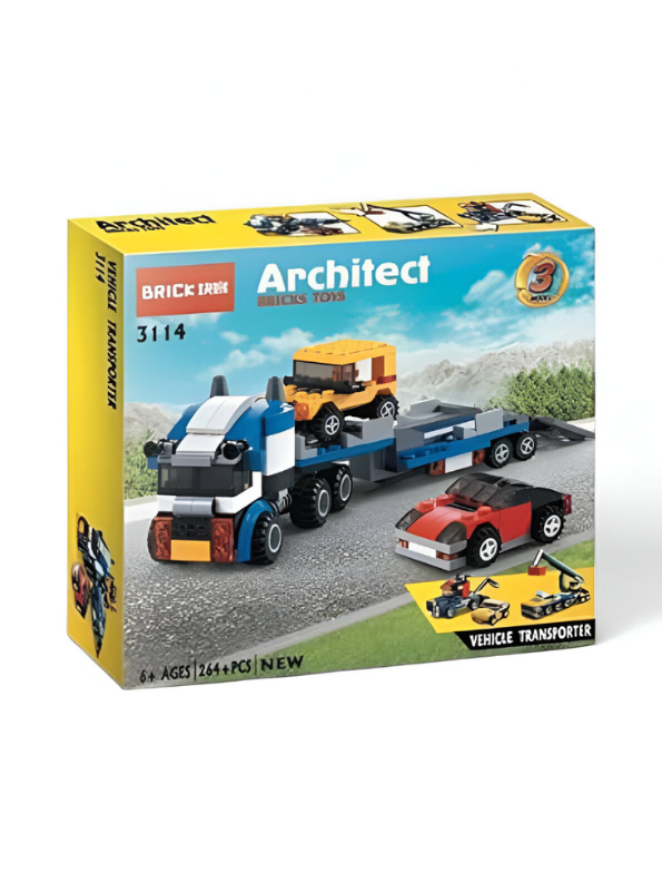 “3-in-1 Transporter Building Brick Set – 264-Piece Educational Construction Toy for Kids 6+ | Architect-Style LEGO Alternative” TV5738