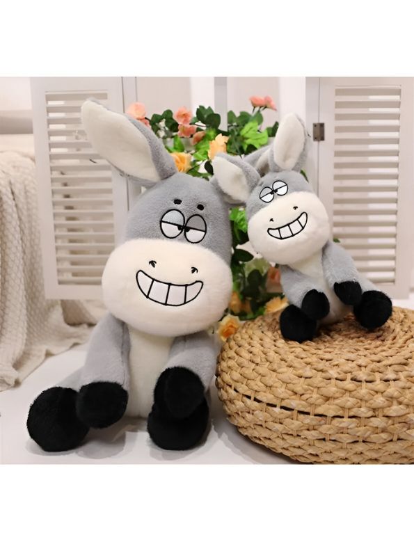 Donkey Plush Toy – 15-Inch Funny Ultra-Soft Gray & White Stuffed Animal with Adorable Grinning Face, Perfect Cuddly Gift for Kids, Toddlers ST14136