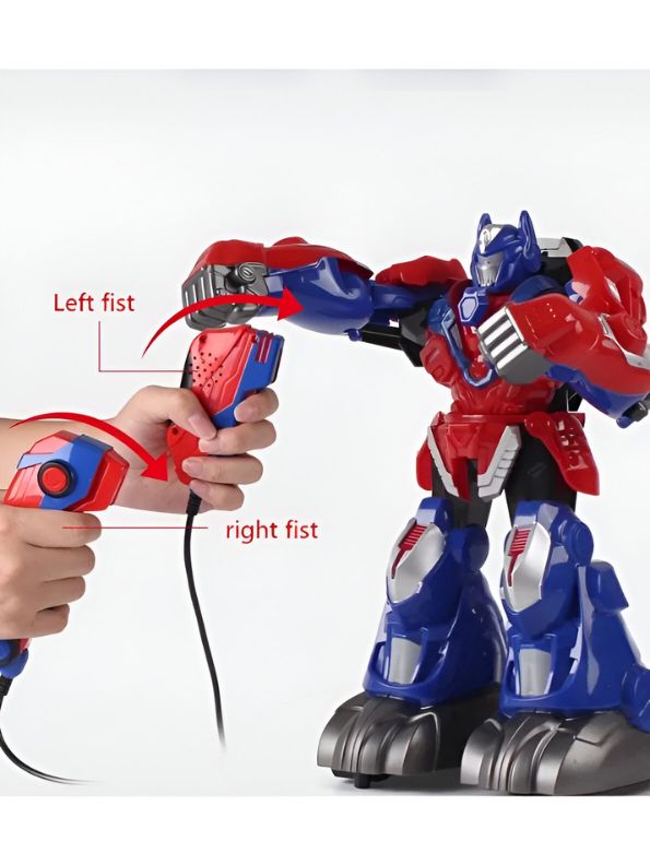 BLUE - RoboChamp Battle Bots – 2.4G Remote Control Fighting Robot Toy | RC Boxing Robot with Dual Joysticks for Kids - NX14791