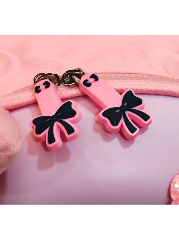 Cute Pink Bunny Backpack for Girls | Kawaii Plush Toddler School Bag | Soft 3D Animal Daycare Backpack