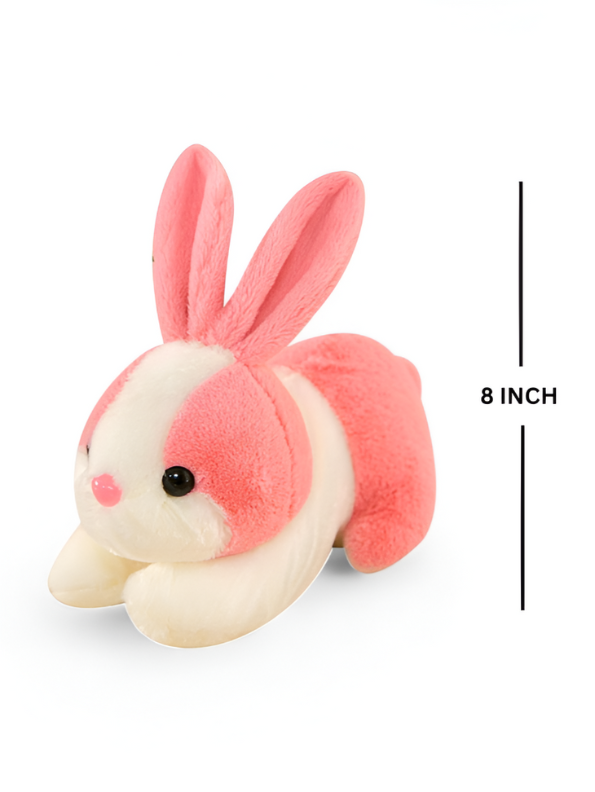 Cute Pink and White Bunny Stuffed Animal - Cuddly 8" Rabbit Soft Plush Toy for Kids LMI11102