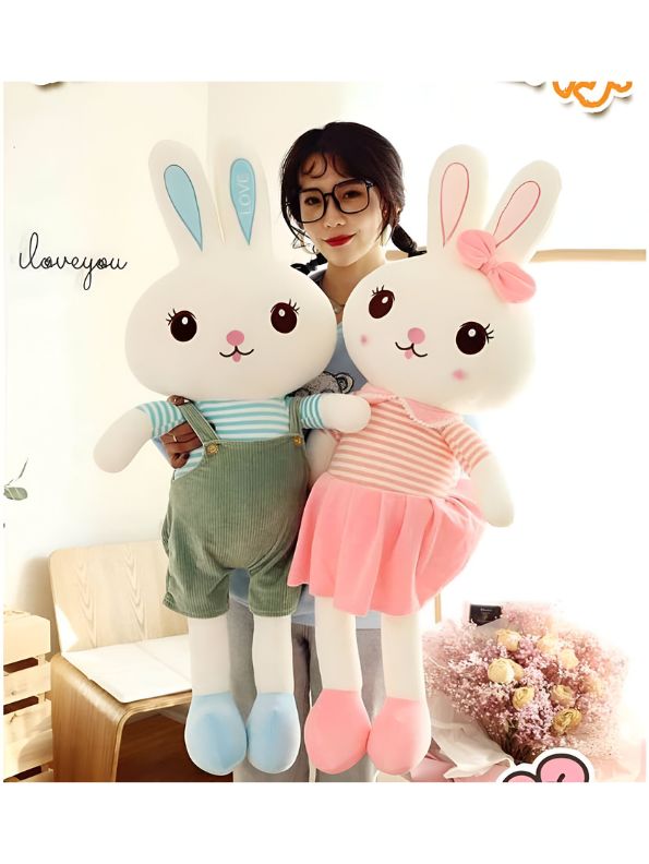 CloudBun Plush Rabbit Pillow – 10 Inch Ultra-Soft & Huggable Bunny Stuffed Animal | Cute Cuddle Toy & Perfect Gift for Kids & Adults - MS14449