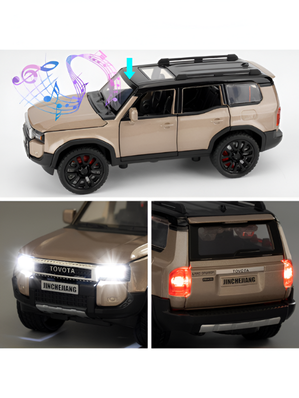 Toyota Land Cruiser Prado Diecast Metal SUV Model | Pullback with Sound & Light Scale 1:32 TV5799