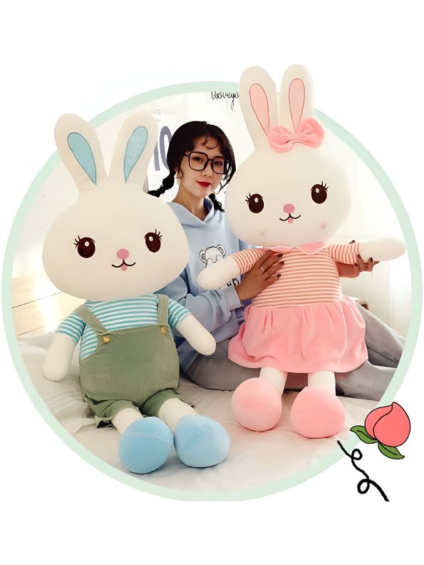 CloudBun Plush Rabbit Pillow – 10 Inch Ultra-Soft & Huggable Bunny Stuffed Animal | Cute Cuddle Toy & Perfect Gift for Kids & Adults - MS14449