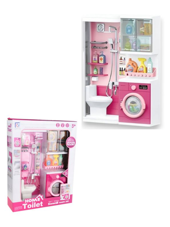 Deluxe Bathroom Playset for Kids – Interactive Pretend Role-Play Toy Set with Realistic Bath & Grooming Accessories -LMI13511