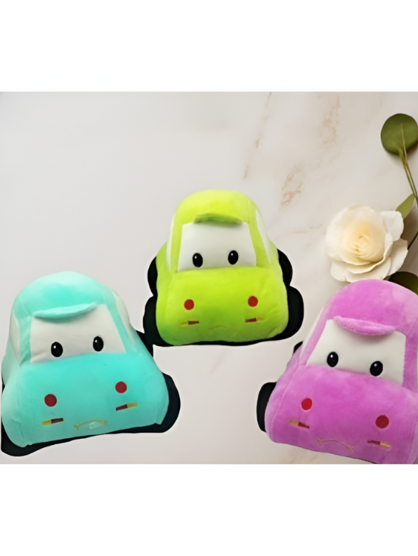 Pink - Plush Stuffed Race Car Toy for Kids | Soft Toy & Cuddly Car Pillow | Nursery Decor Gift LMI14172