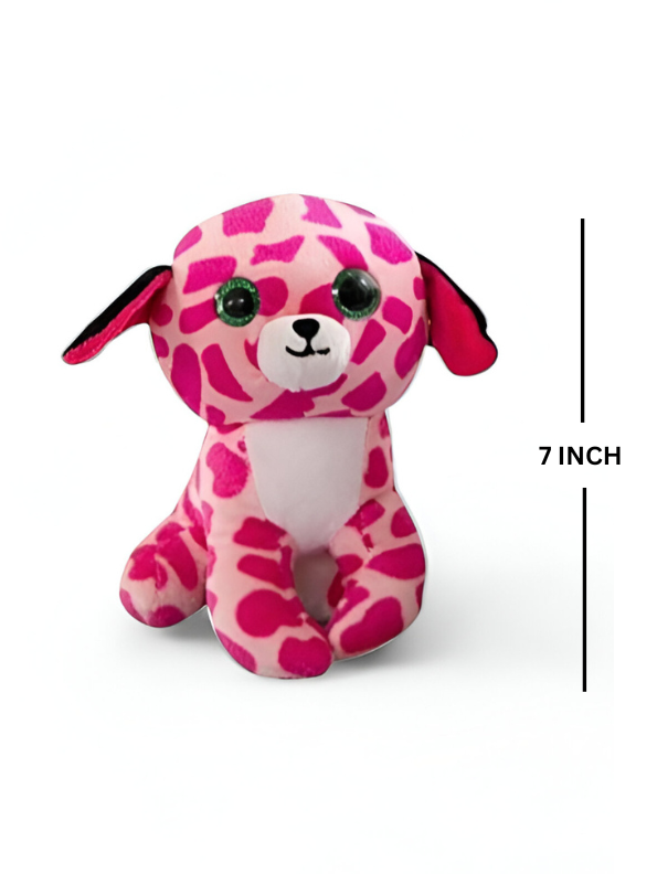 Cute Pink Spotted Puppy Dog Soft Toy - Beanie Boo Style Plush LMI11908