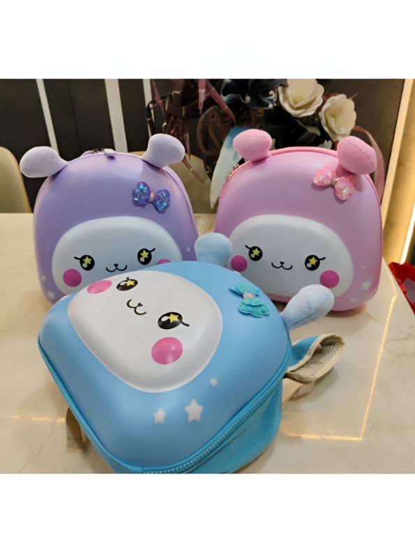 Cute Pink Bunny Backpack for Girls | Kawaii Plush Toddler School Bag | Soft 3D Animal Daycare Backpack